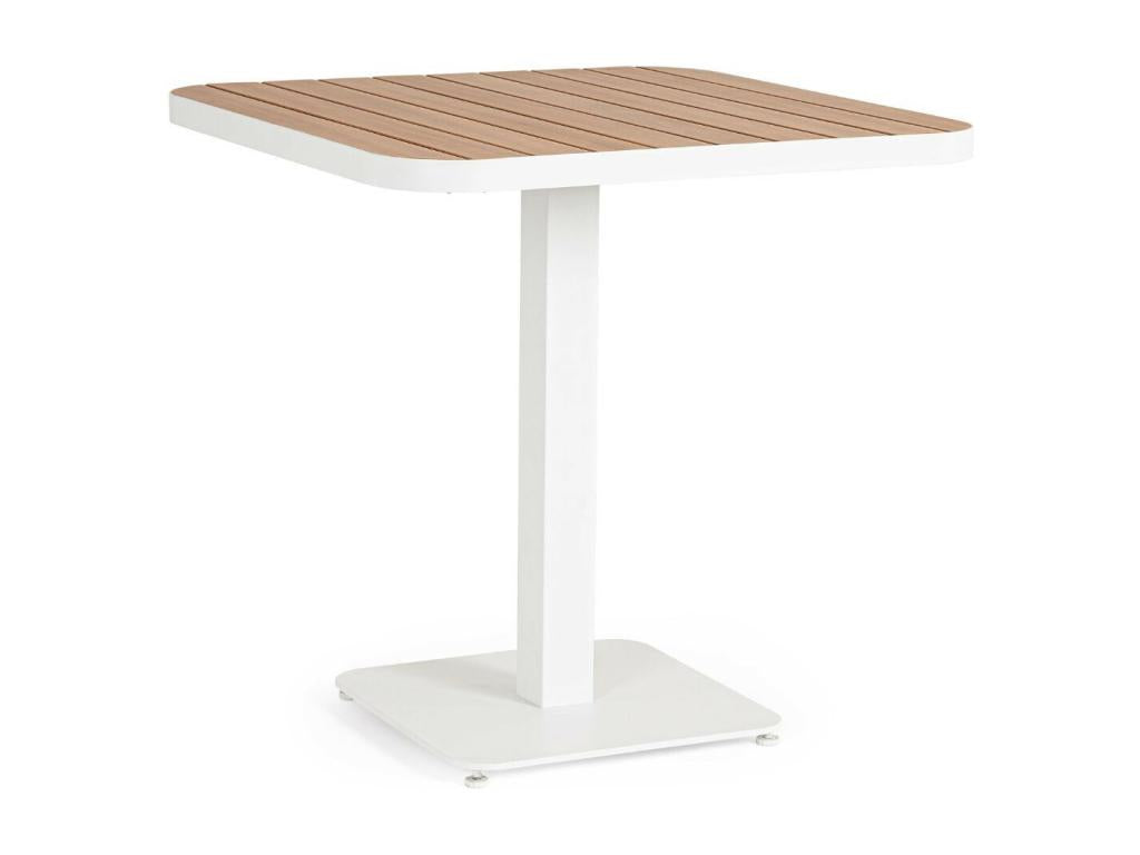 Table de jardin carrée en métal blanc L78 2 personnes - Elariva RFJL32838