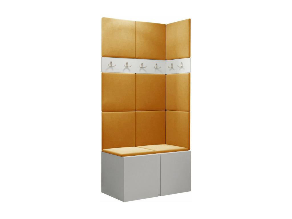 Meuble d'entrée Lysvia 264 186x84x46cm Blanc Tapisserie - Stratifié WNEI54214