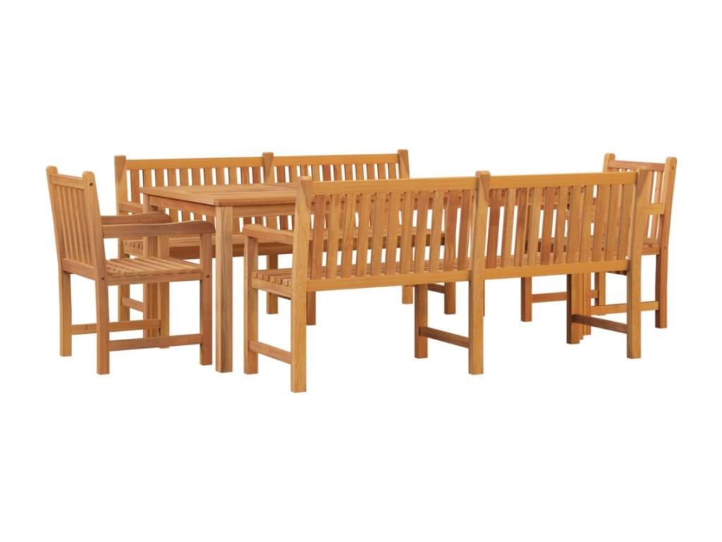 Ensemble à dîner de jardin 5 pièces Bois de teck massif HNZD07599