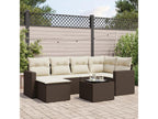 Salon de jardin avec coussins 7 pcs marron résine tressée OGCT81716
