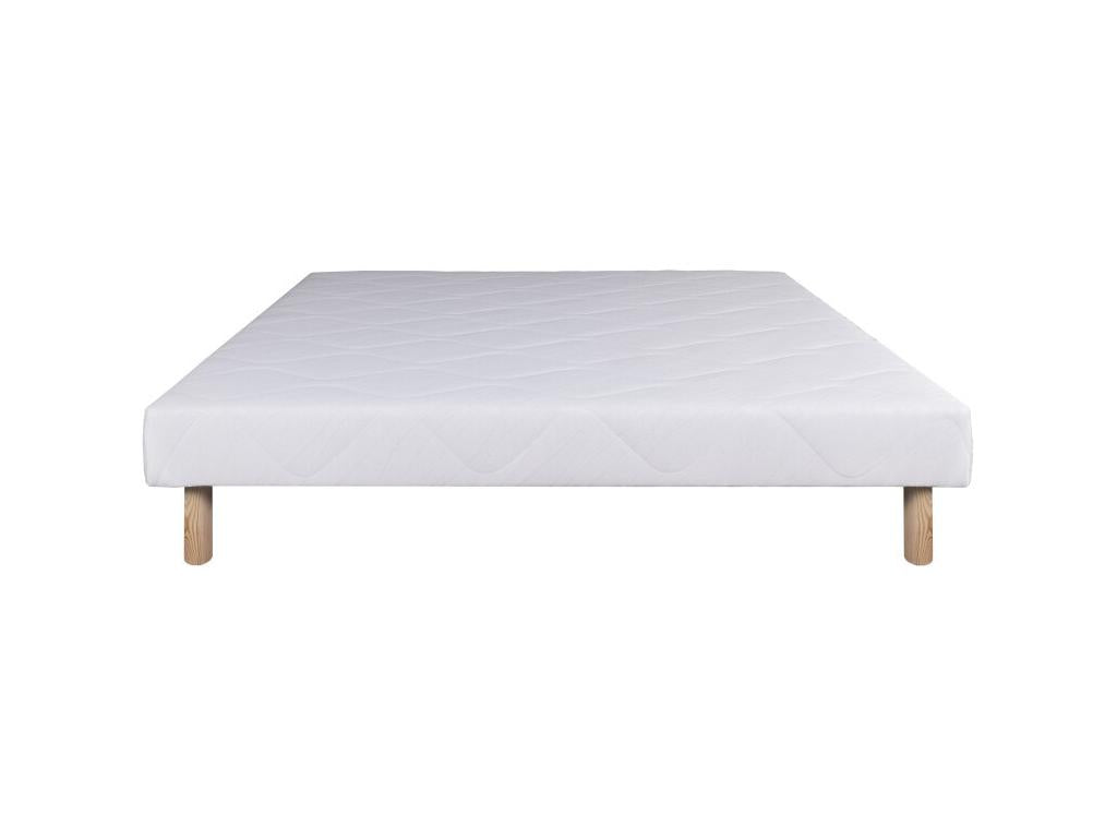 Ensemble Matelas Organic 24 cm mousses haute densité ferme face été/hiver sommier blanc ep 13cm oreiller couette 140x200cm IUTW06694