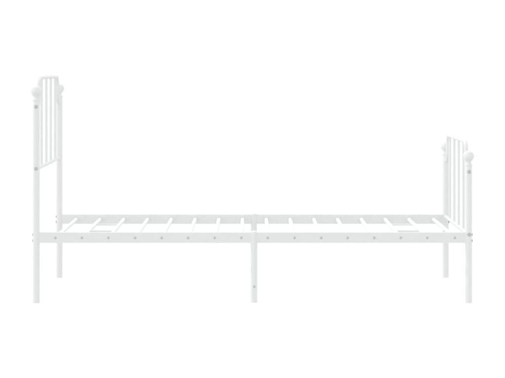 Cadre de lit métal sans matelas avec pied de lit blanc 75x190cm UXDP23322