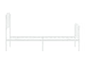 Cadre de lit métal sans matelas avec pied de lit blanc 75x190cm UXDP23322