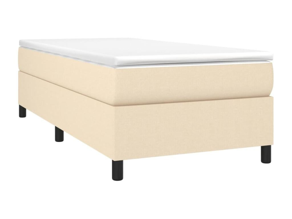 Cadre de lit sans matelas crème 90x200 cm tissu AQZJ39698