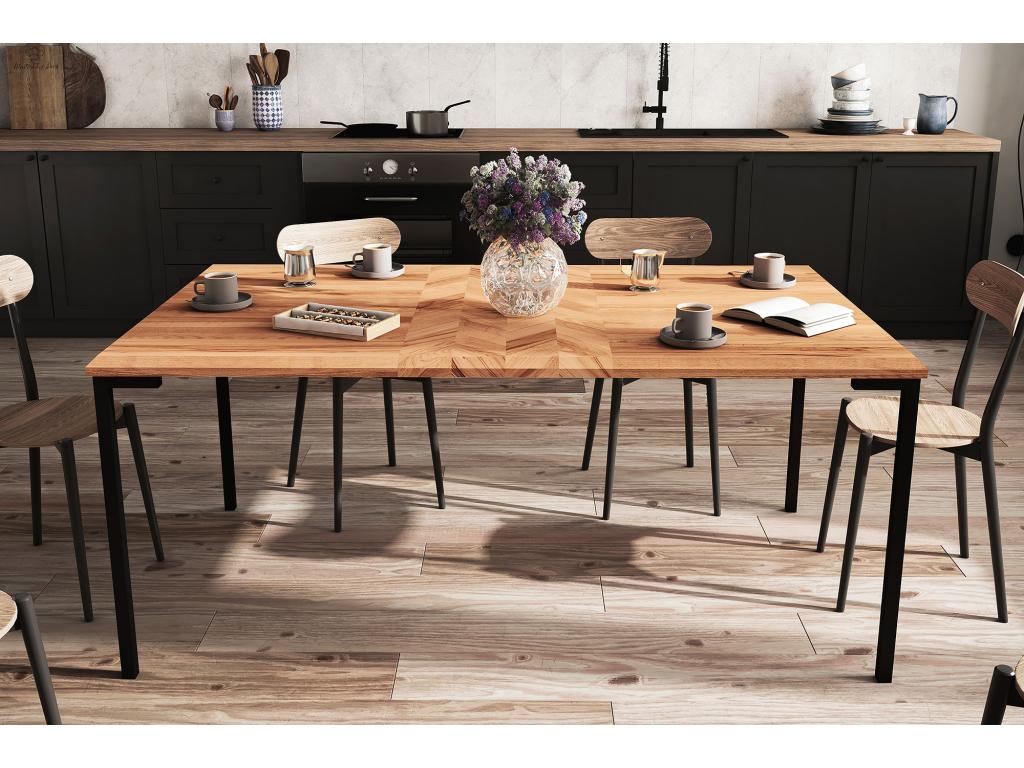Lysvia - Table en chêne sauvage huilé naturel 100x150 XWKN27436